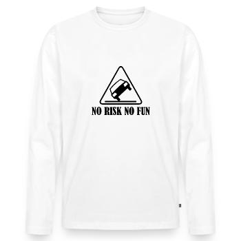 Pas de risque pas de plaisir drôle cadeau tuning voiture - T-shirt manches longues Premium bio Homme - blanc - Devant - Nico (187cm)