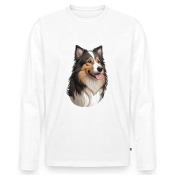 Collie - Men's Premium Organic Long Sleeve Shirt - white - Front - Nico (187cm)