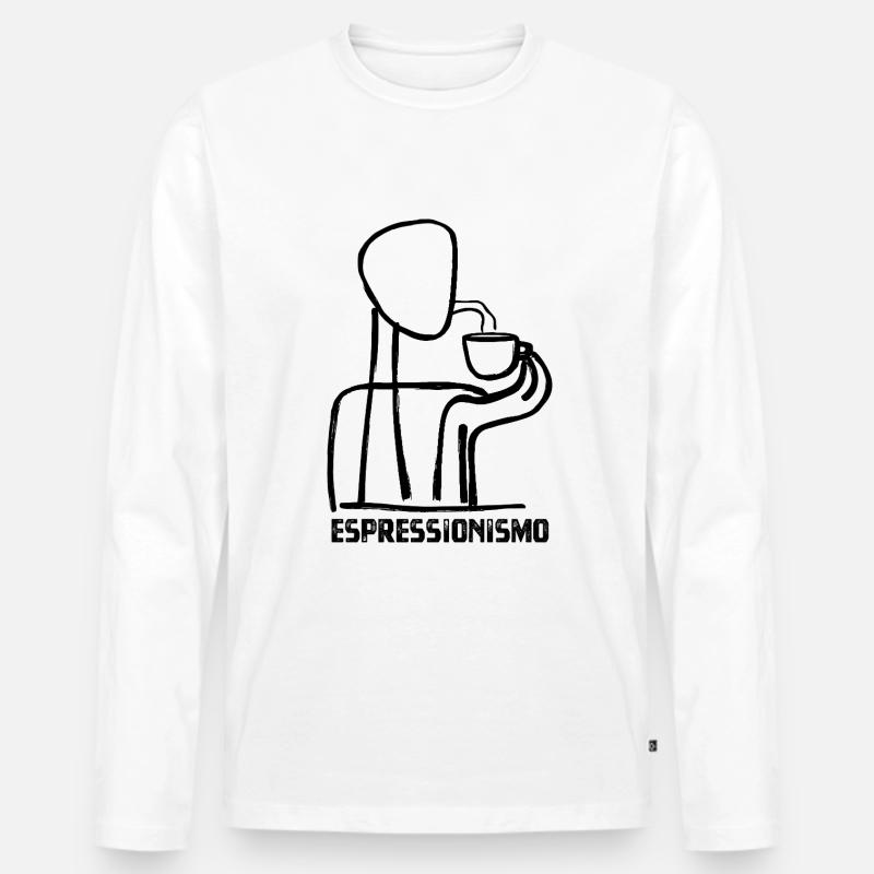 Espressionismo - Espresso - Kaffee trinken - Männer Premium Bio Langarmshirt - Weiß