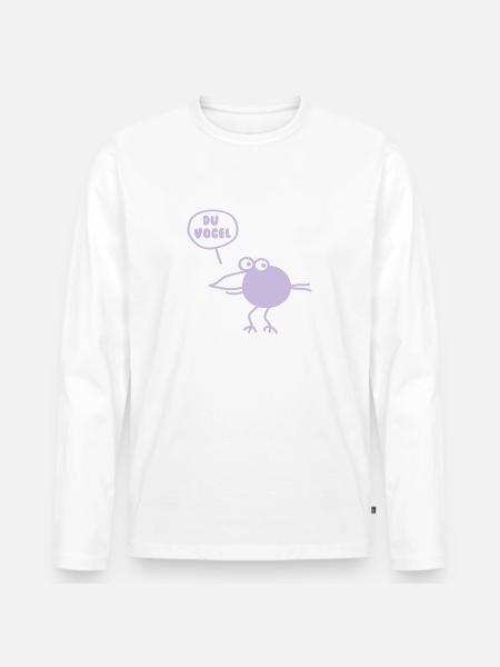 Du Vogel - Männer Premium Bio Langarmshirt - Weiß