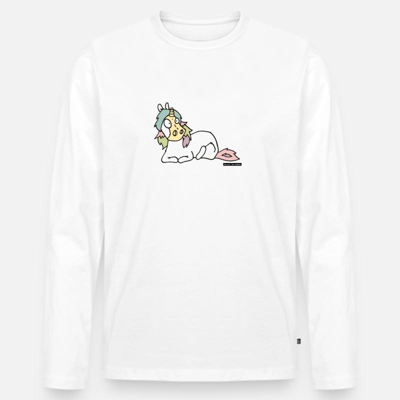 Pferd Nr 3 - Männer Premium Bio Langarmshirt - Weiß
