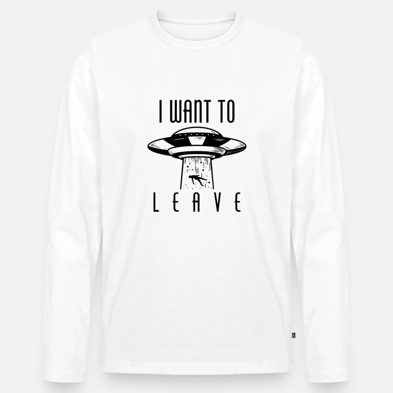 I Want To Leave - Männer Premium Bio Langarmshirt - Weiß