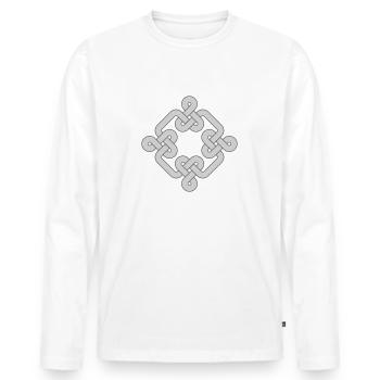 Ornement noeud celtique - T-shirt manches longues Premium bio Homme - blanc - Devant - Nico (187cm)