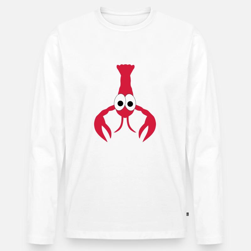 Lobster - Männer Premium Bio Langarmshirt - Weiß