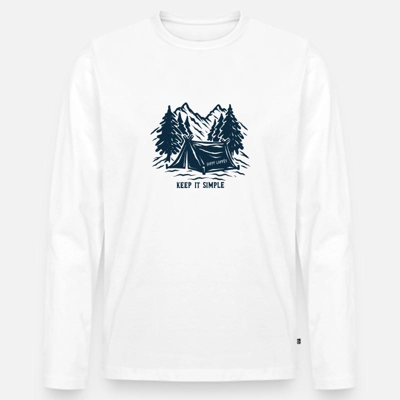 Camping Camper - Männer Premium Bio Langarmshirt - Weiß