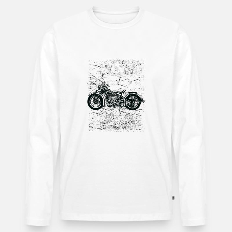 Dark Iron - Männer Premium Bio Langarmshirt - Weiß