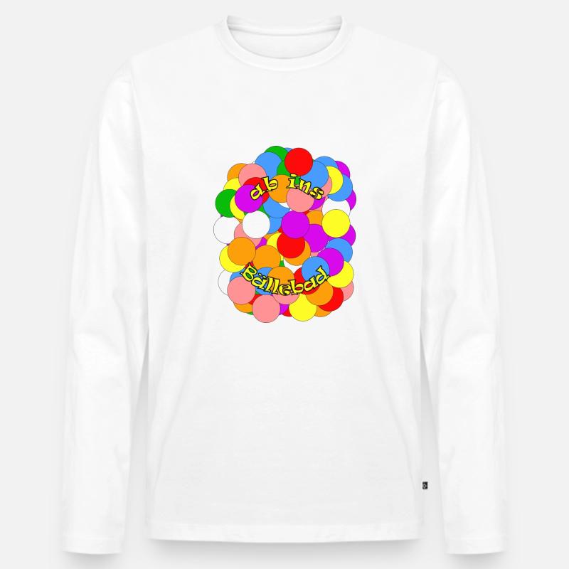 ab ins Bällebad - Männer Premium Bio Langarmshirt - Weiß
