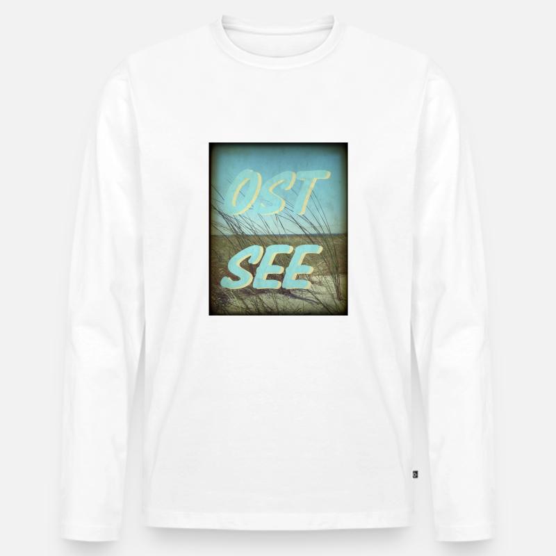 Ostsee - Männer Premium Bio Langarmshirt - Weiß