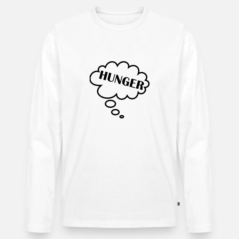 HUNGER!! - Männer Premium Bio Langarmshirt - Weiß