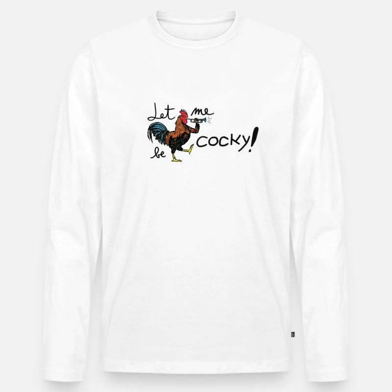 Cocoricoooooooooooooooooooooooooooooooooo! - Männer Premium Bio Langarmshirt - Weiß