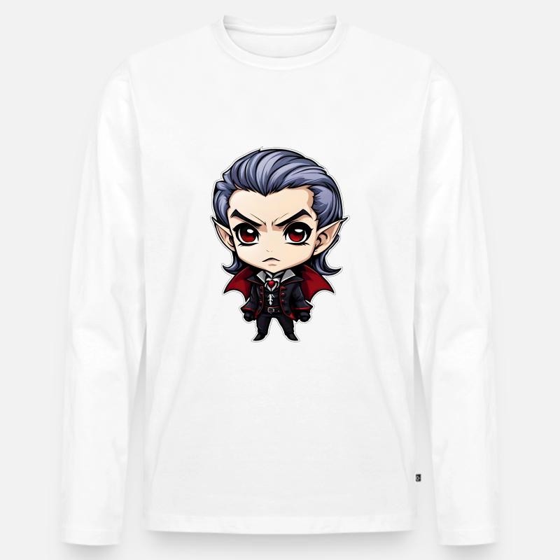 Ein Chibi-Vampir - Männer Premium Bio Langarmshirt - Weiß