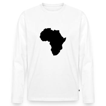 africa - Men's Premium Organic Long Sleeve Shirt - white - Front - Nico (187cm)