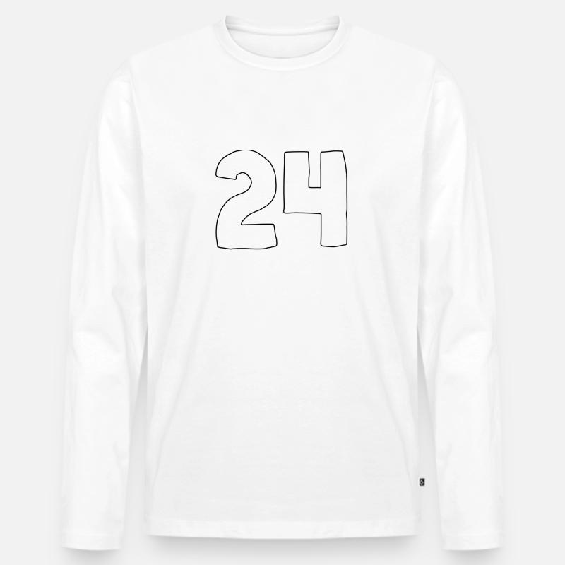 24 schwarzer rahmen - Männer Premium Bio Langarmshirt - Weiß
