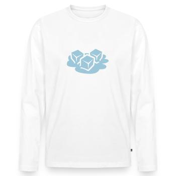 set of 3 melting ice cubes - Men's Premium Organic Long Sleeve Shirt - white - Front - Nico (187cm)