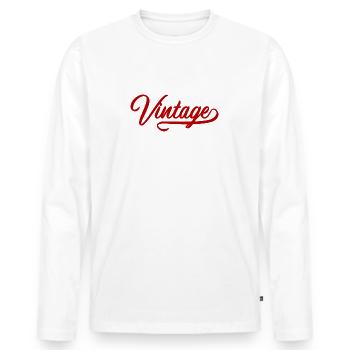 Vintage - Men's Premium Organic Long Sleeve Shirt - white - Front - Nico (187cm)