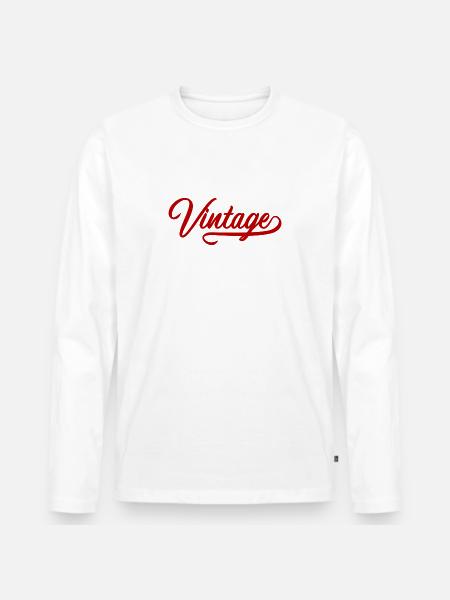 Weinlese - Männer Premium Bio Langarmshirt - Weiß