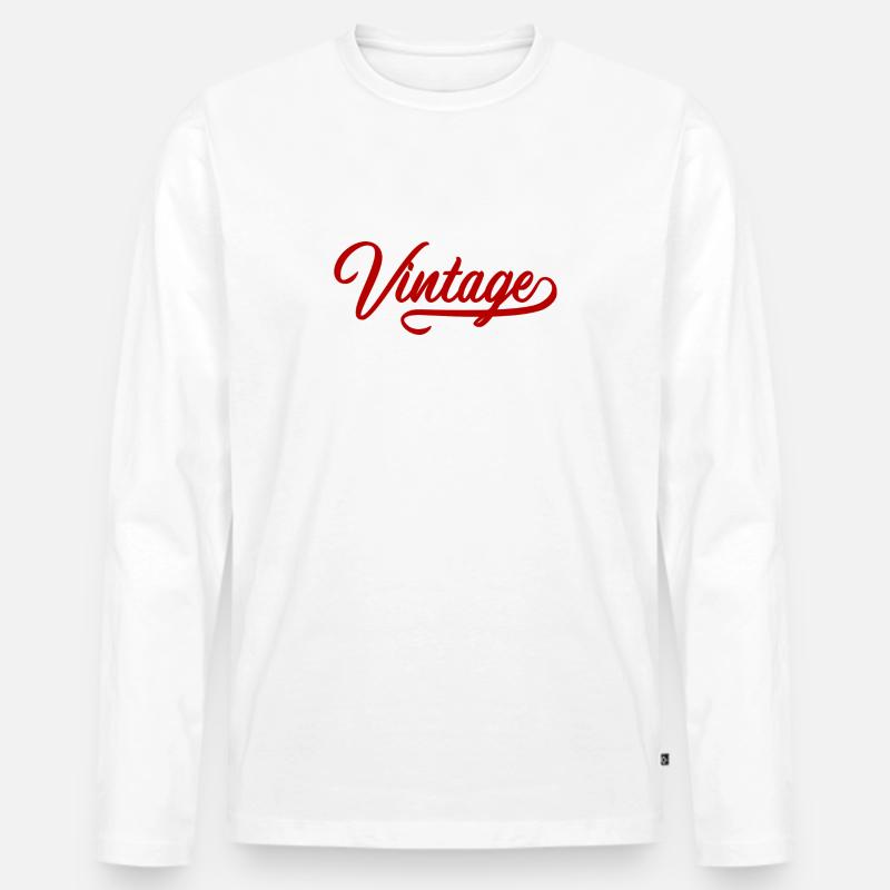 Weinlese - Männer Premium Bio Langarmshirt - Weiß