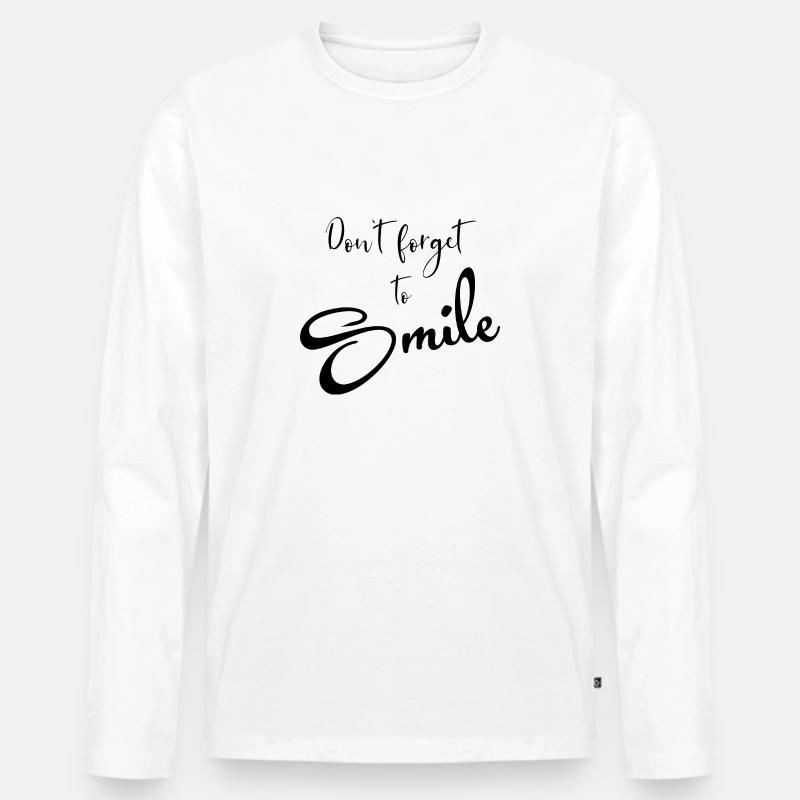 Don`t forget to smile - Männer Premium Bio Langarmshirt - Weiß