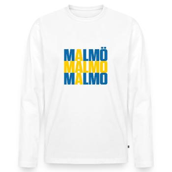 Malmö Schweden Fahne - Männer Premium Bio Langarmshirt - Weiß - Vorne - Nico (187cm)