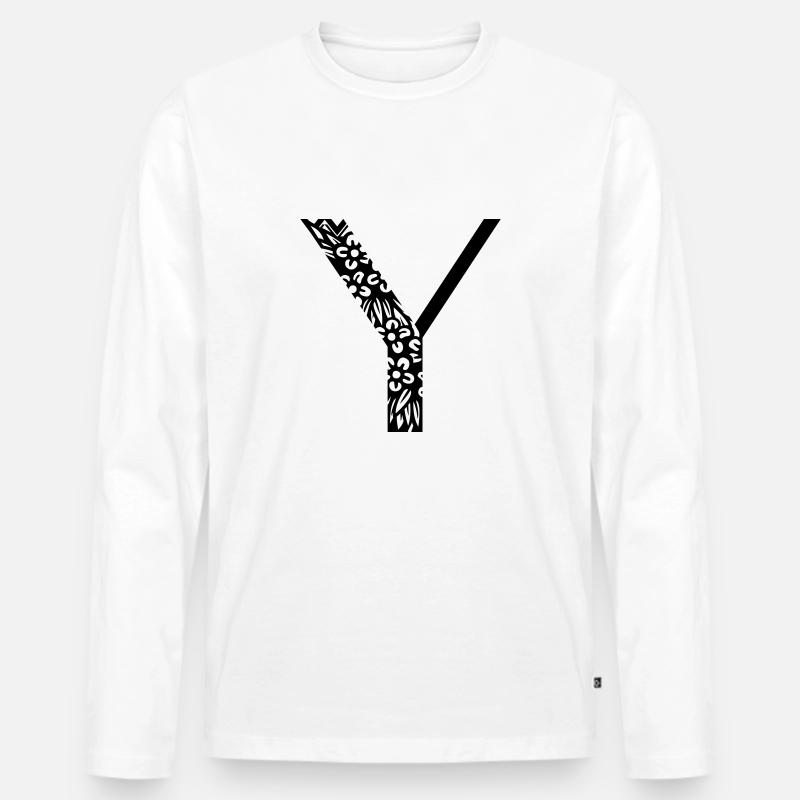 Buchstabe Y - Männer Premium Bio Langarmshirt - Weiß