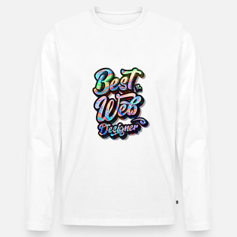 Best Web Designer - Männer Premium Bio Langarmshirt - Weiß