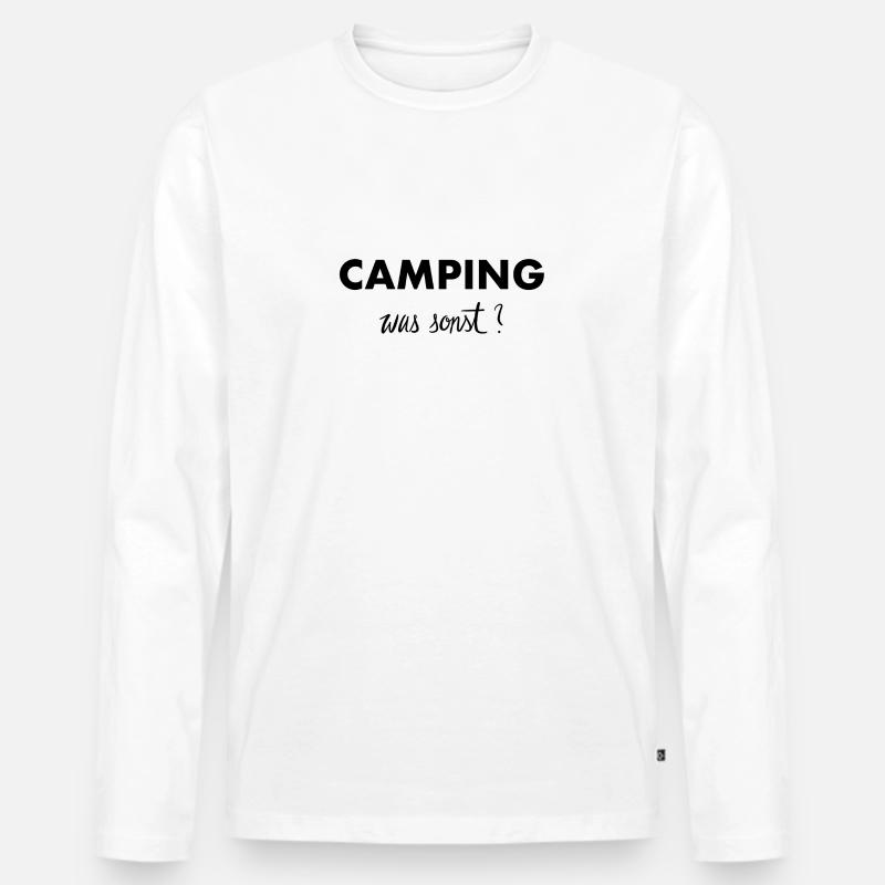 Camping was sonst - Männer Premium Bio Langarmshirt - Weiß