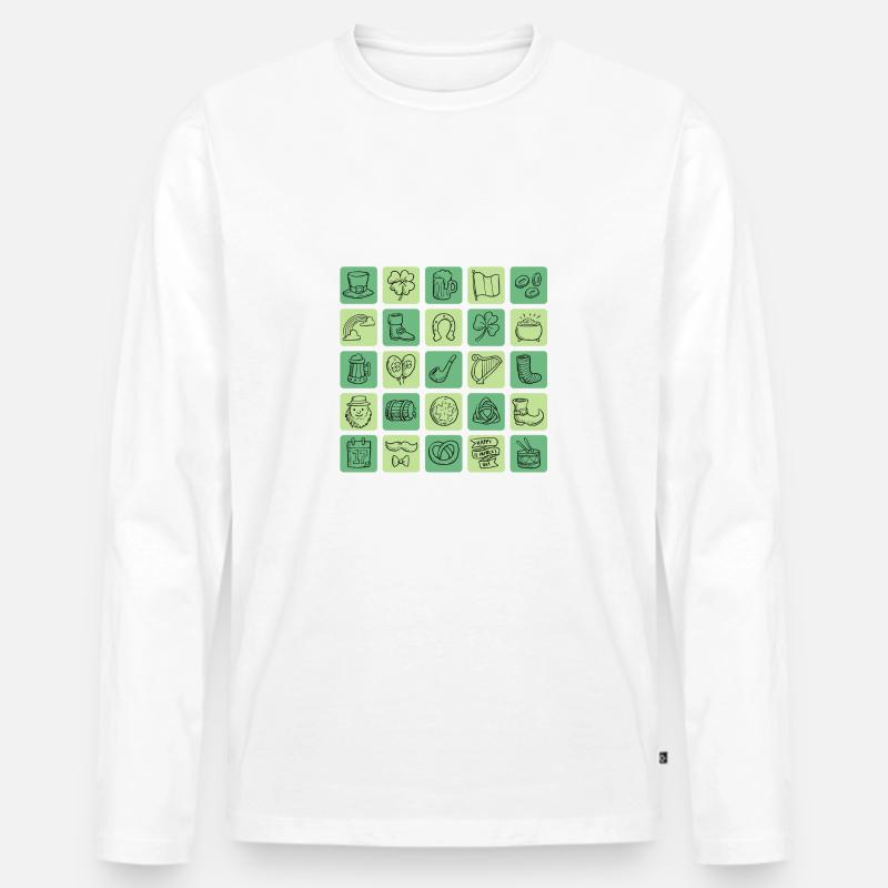 Irland - Männer Premium Bio Langarmshirt - Weiß
