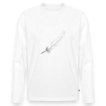Feather white - Men's Premium Organic Long Sleeve Shirt - white - Front - Nico (187cm)