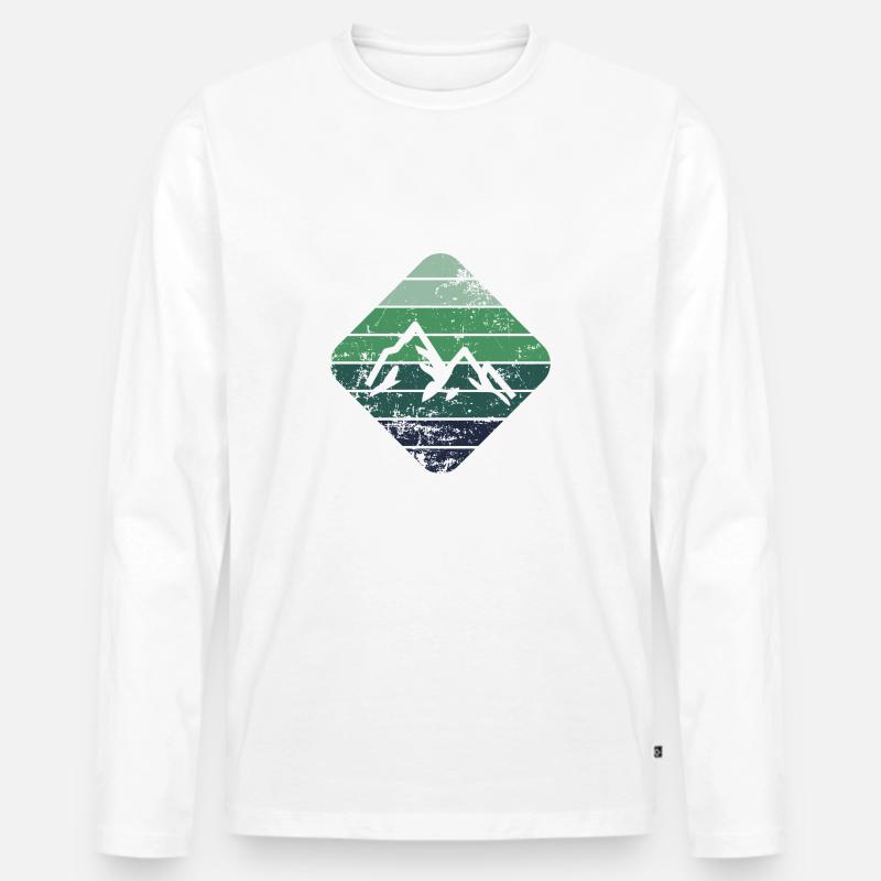 Berg - Männer Premium Bio Langarmshirt - Weiß