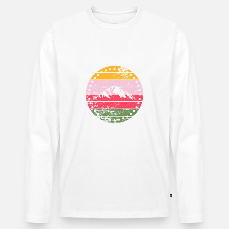 Berg - Männer Premium Bio Langarmshirt - Weiß