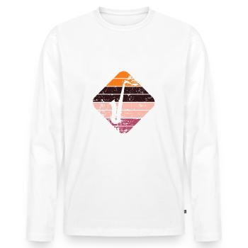 Saxofon - Männer Premium Bio Langarmshirt - Weiß - Vorne - Nico (187cm)