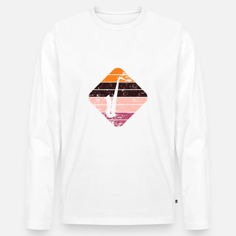 Saxofon - Männer Premium Bio Langarmshirt - Weiß