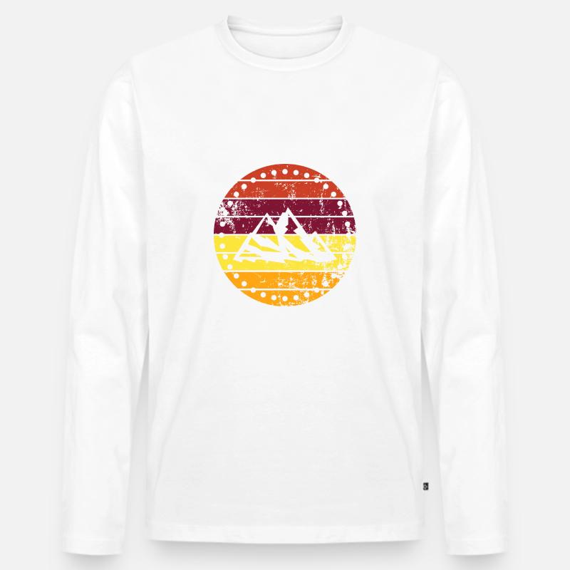 Berg - Männer Premium Bio Langarmshirt - Weiß