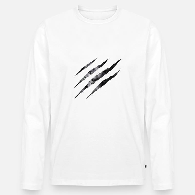Berglöwe - Männer Premium Bio Langarmshirt - Weiß