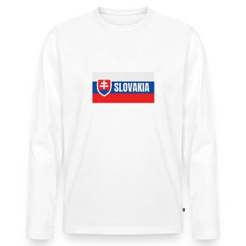 Drapeau slovaque - T-shirt manches longues Premium bio Homme - blanc - Devant - Nico (187cm)