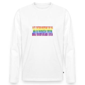 To love without depending - Men's Premium Organic Long Sleeve Shirt - white - Front - Nico (187cm)