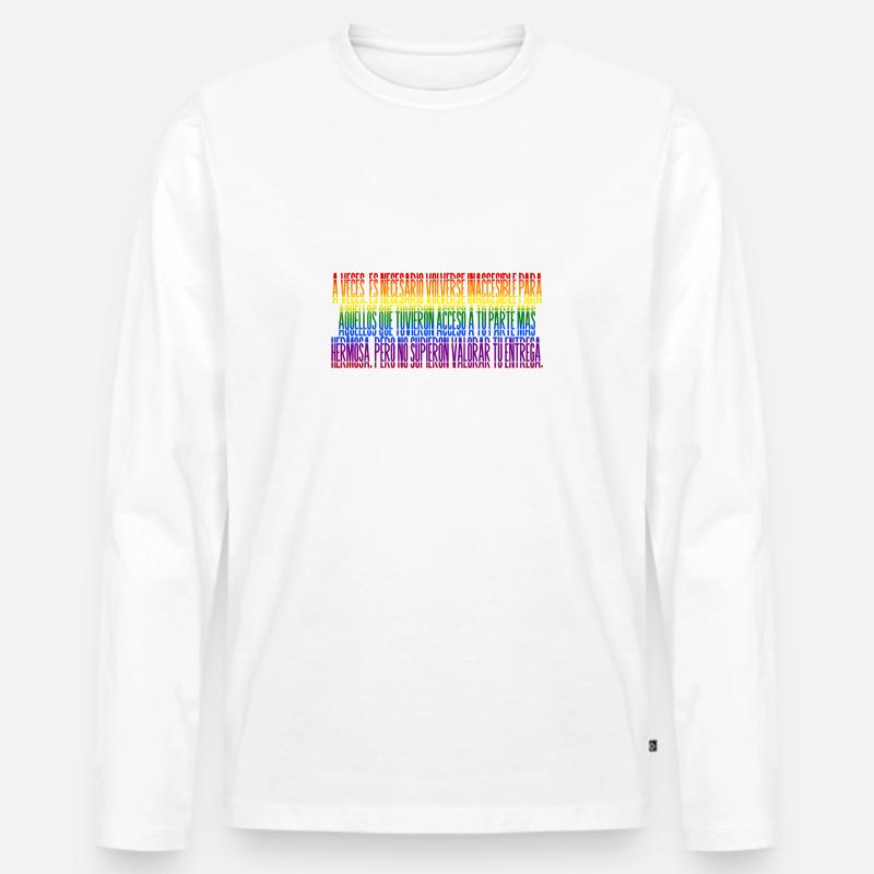 Lieben, ohne abhängig zu sein - Männer Premium Bio Langarmshirt - Weiß