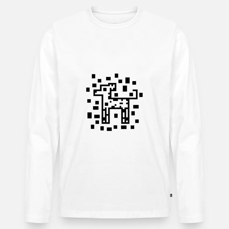 Dalmatinisches Muster - Männer Premium Bio Langarmshirt - Weiß