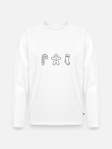 Candy cane - Gingerbread - Christmas stocking - Men's Premium Organic Long Sleeve Shirt - white