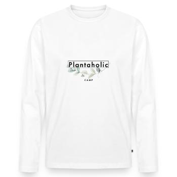 Plantaholic Camp - Men's Premium Organic Long Sleeve Shirt - white - Front - Nico (187cm)