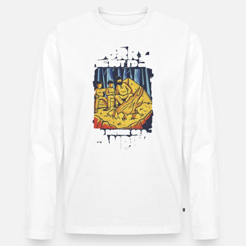 Camping - Männer Premium Bio Langarmshirt - Weiß