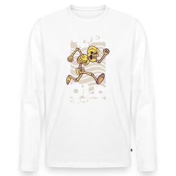 Courir - T-shirt manches longues Premium bio Homme - blanc - Devant - Nico (187cm)