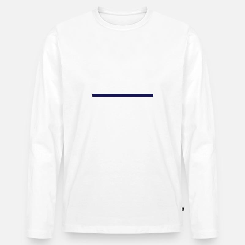 Linie, 1 farbig - Männer Premium Bio Langarmshirt - Weiß