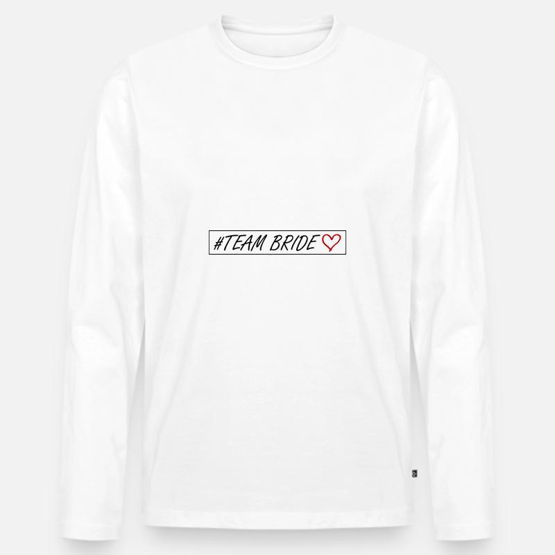 Team Bride Herz - Männer Premium Bio Langarmshirt - Weiß