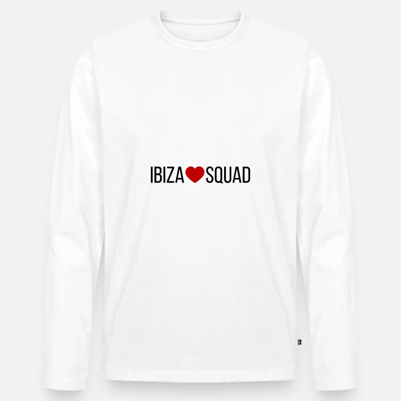 Ibiza Squad Herz - Männer Premium Bio Langarmshirt - Weiß