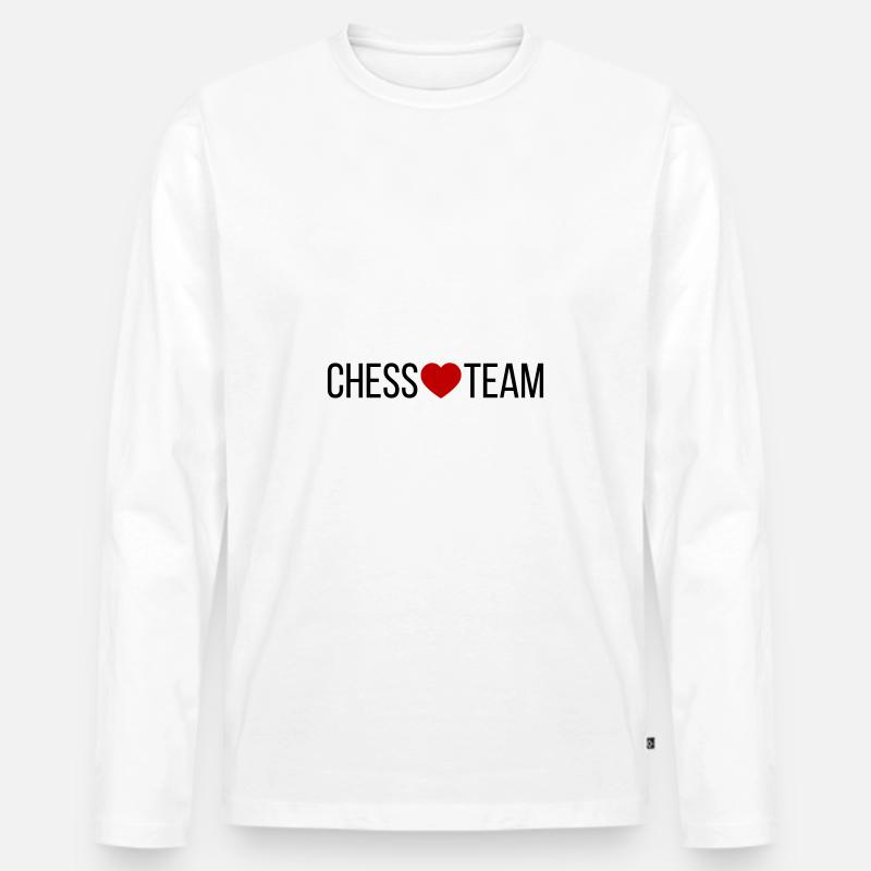 Chess Team Herz - Männer Premium Bio Langarmshirt - Weiß