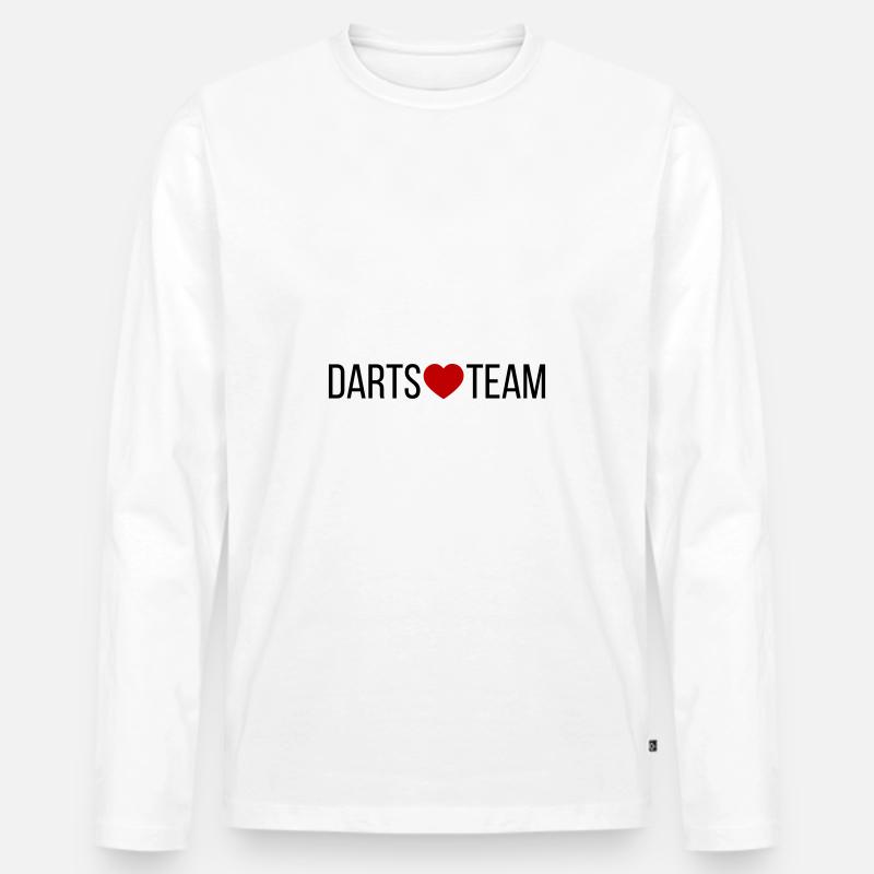 Darts Team Herz - Männer Premium Bio Langarmshirt - Weiß
