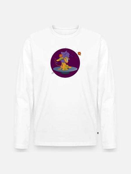 Sweete Portrait - Männer Premium Bio Langarmshirt - Weiß