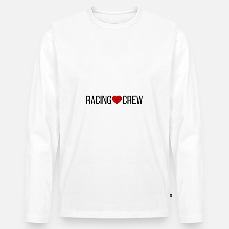 Racing Crew Herz - Männer Premium Bio Langarmshirt - Weiß