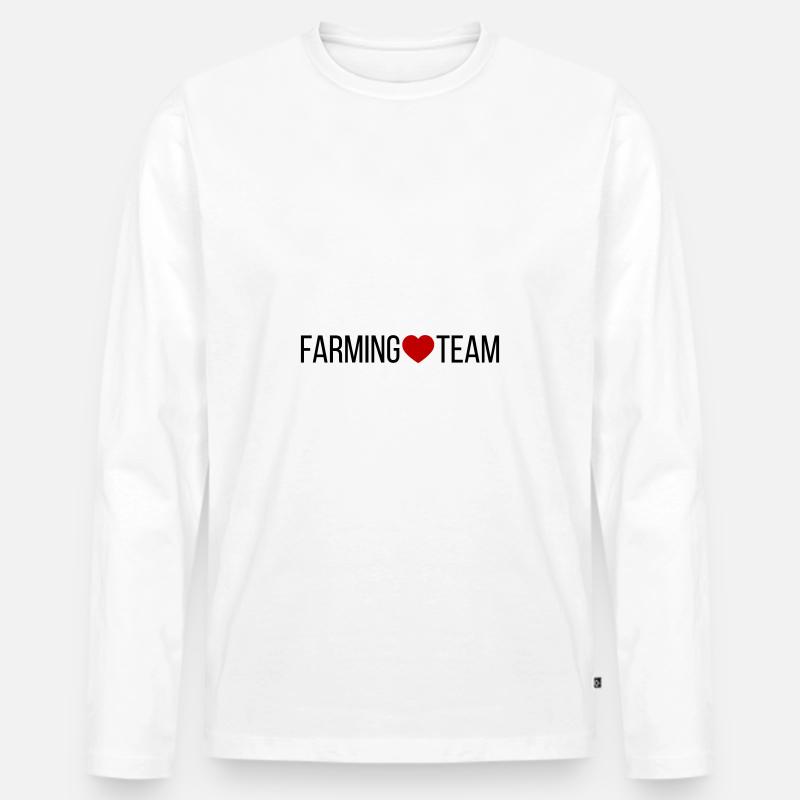 Farming Team Herz - Männer Premium Bio Langarmshirt - Weiß